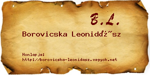 Borovicska Leonidász névjegykártya